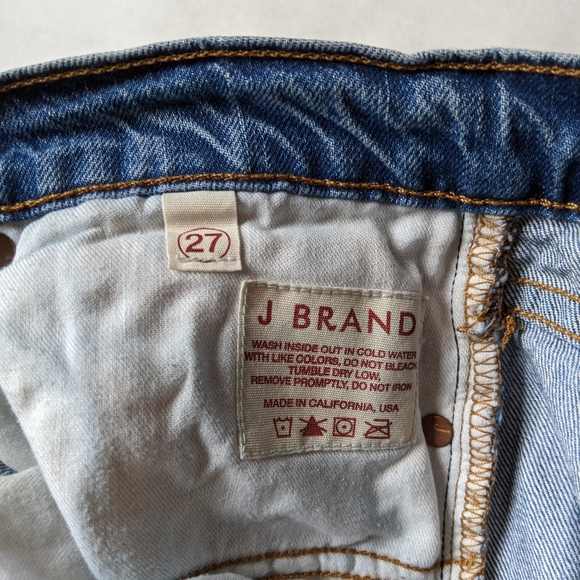 J BRAND Medium Wash Distressed Straight Leg Jeans - Picture 6 of 8